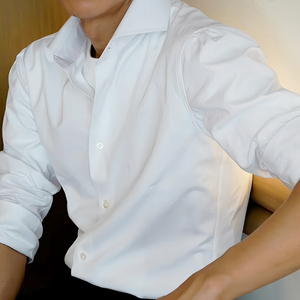 2024新款春季白衬衫男士长袖商务休闲职业工作装寸衣免烫修身西服