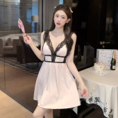 性感冰雪丝少女甜美印花家居服 睡衣女吊带睡裙夏季 2026时尚 韩版