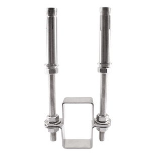 304不锈钢方管卡固定支架吊顶吊件双管离墙码双加厚方形卡管夹