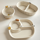 可爱分餐盘一人食餐具儿童早餐盘子宝宝211减脂分格餐盘减肥专用