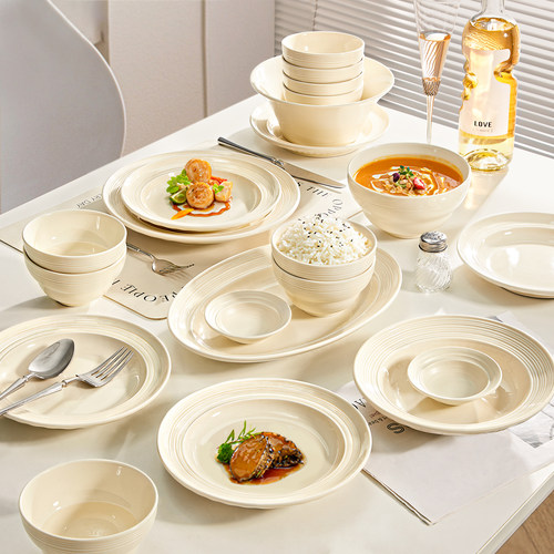 奶油风碗碟餐具套装碗盘碗筷