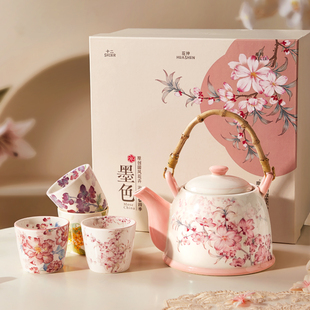 中式 茶水杯子女士高颜值茶具新婚结婚礼物 泡茶壶套装 家用2025新款