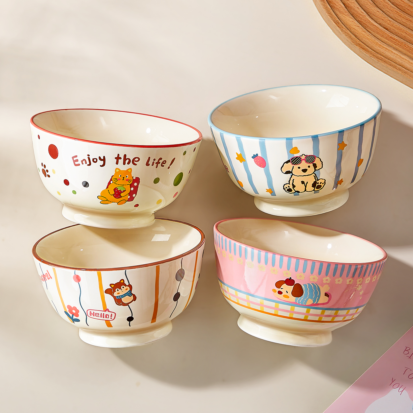 饭碗家用2025新款高颜值儿童吃饭碗5英寸好看的个人专用陶瓷小碗