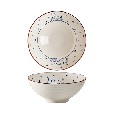 日式斗笠面碗陶瓷拉面碗高颜值