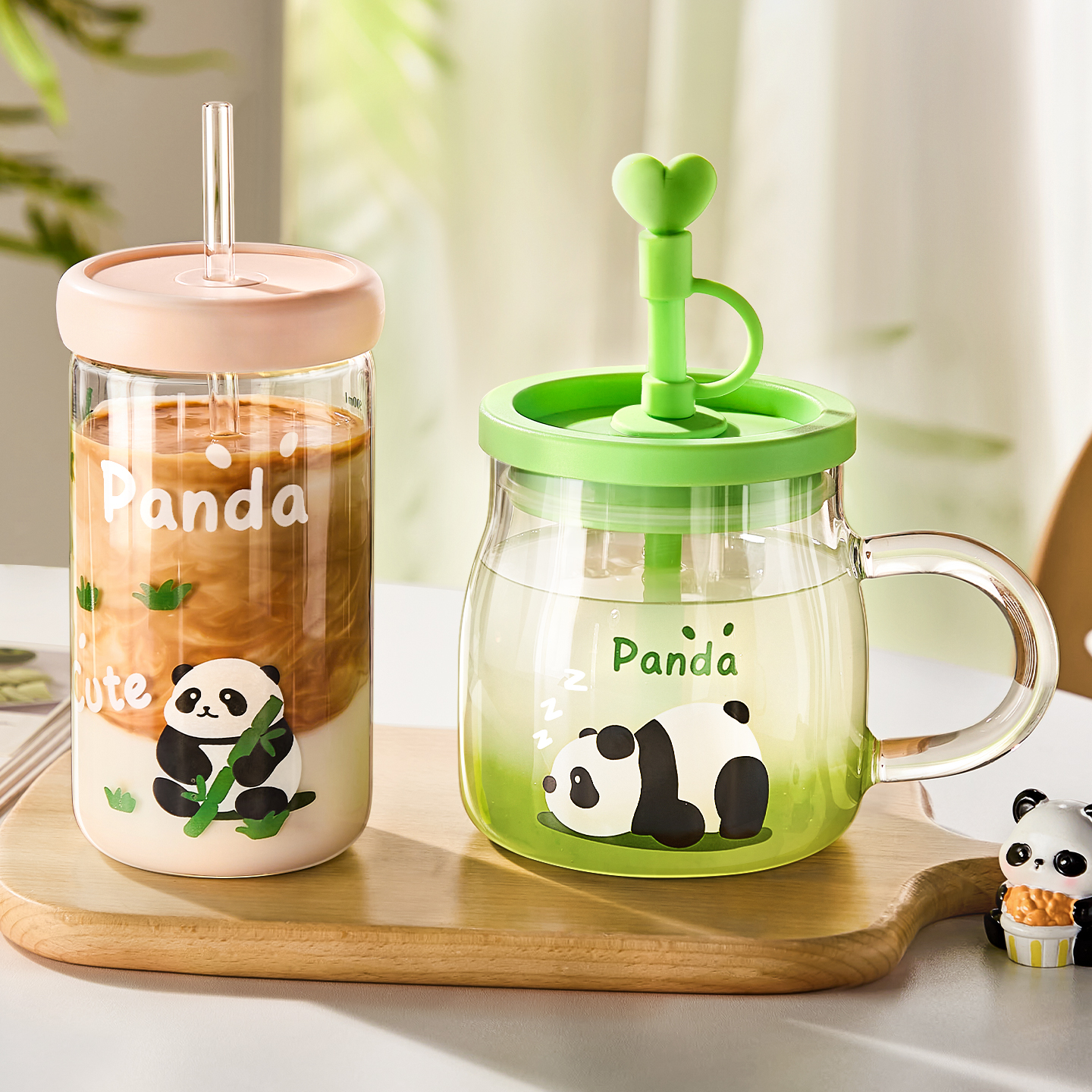 高硼硅玻璃杯女高颜值2025新款吸管水杯牛奶咖啡杯子办公室大容量