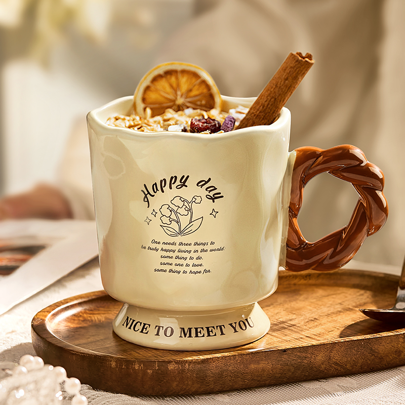 墨色高颜值咖啡杯家用陶瓷马克杯