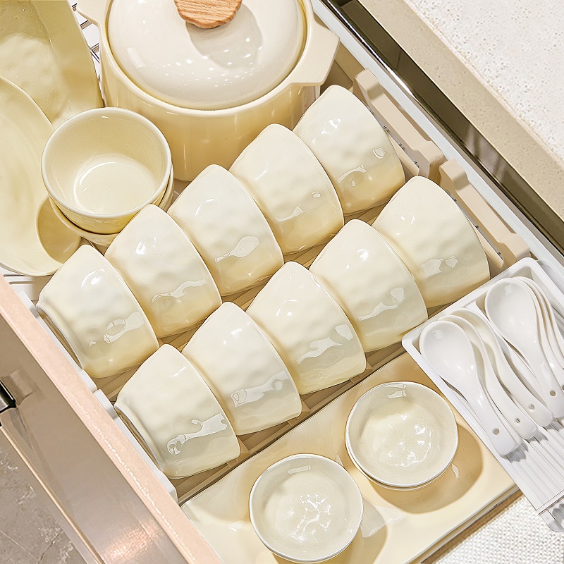 奶油风碗碟套装高颜值乔迁餐具