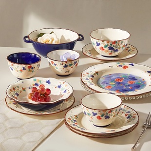 新中式餐具碗碟套装家用2026新款高颜值碗盘乔迁新居礼物高级碗具