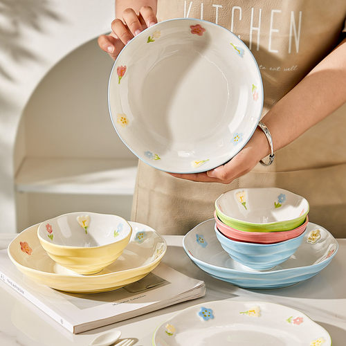 墨色小清新碗碟餐具套装家用陶瓷