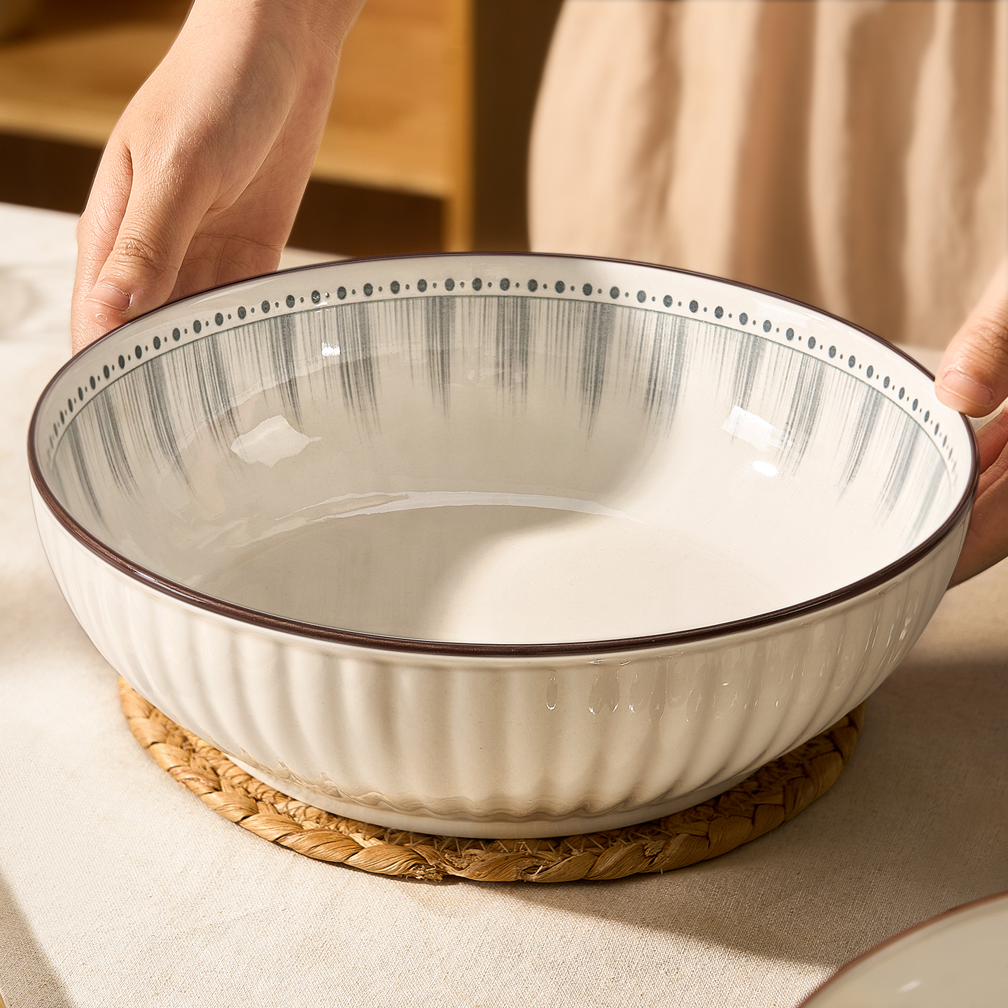 日式陶瓷汤碗大号9英寸酸菜鱼碗