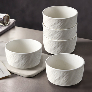 白色陶瓷米饭碗家用新款釉下彩高颜值饭碗特别好看吃饭碗高级餐具