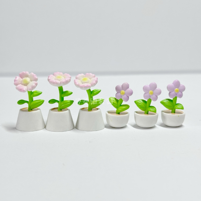 玫瑰郁金香盆栽花朵奶油胶配件DIY材料微缩玩具摆件