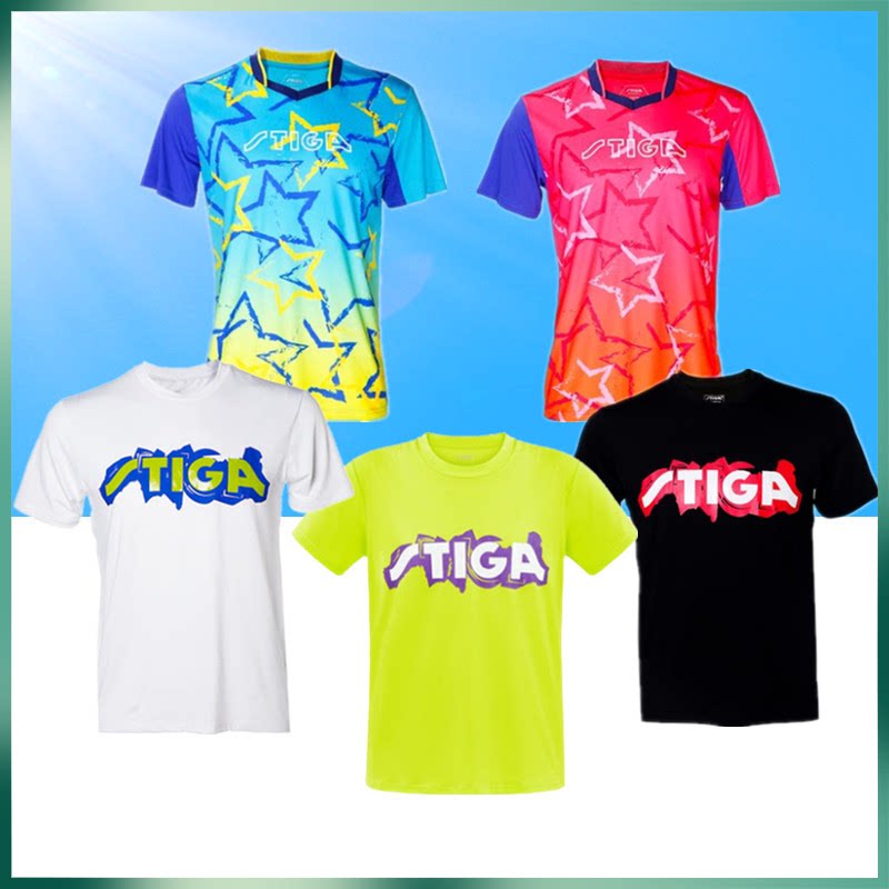 斯蒂卡乒乓球服童装 大龄儿童乒乓球半袖休闲透气斯帝卡t恤运动服