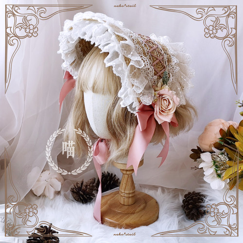 『尾巴』Lolita手作田园cla优雅汉洋折衷华丽波奈特BNT茶会bb帽 - 封面