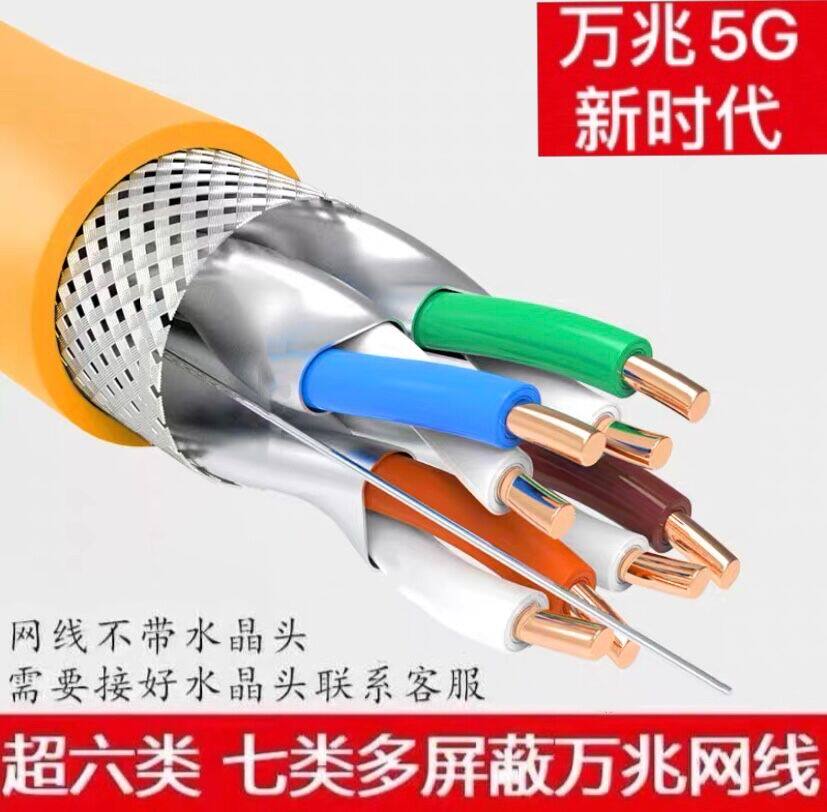安普万兆双屏蔽无氧铜网线图片