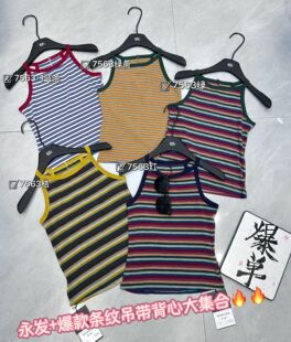 十三行条纹吊带背心女夏季新款韩版修身显瘦内搭打底上衣潮女