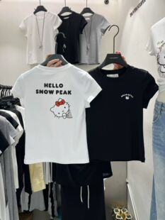 t恤女夏季 流行简约凯蒂猫印花短袖 洋气正肩上衣 美式 2026新款