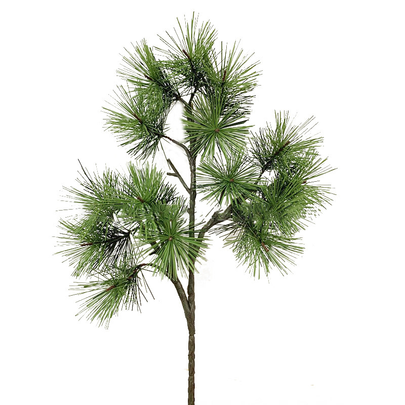 仿真松树枝假松树叶软装假树绿植松针迎客松树装饰圣诞松枝赤松叶
