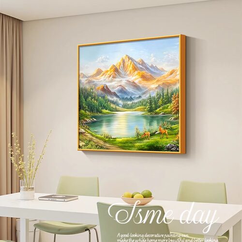 金山画靠山图餐厅装饰画山水画