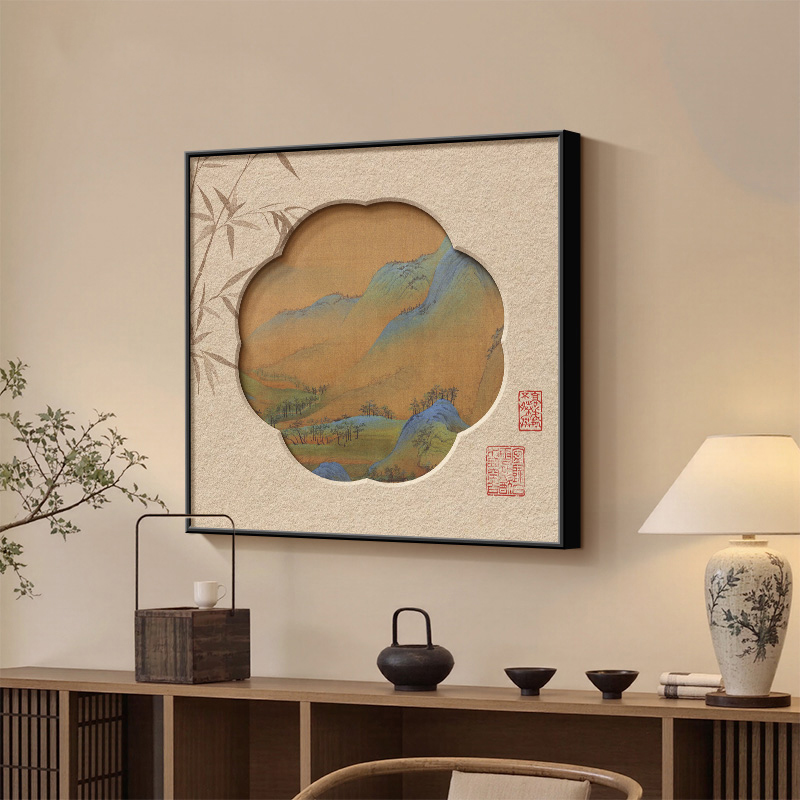 新中式千里江山图客厅挂画