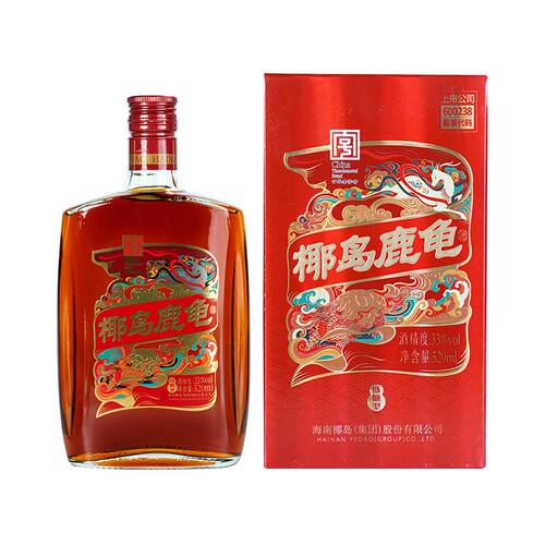 海南椰岛鹿龟酒佳品33度520ml礼盒装