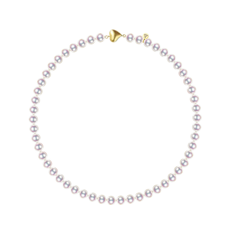 现货情人节礼物T家爱心磁吸扣18k金海水珍珠项链akoya颈链串珠链