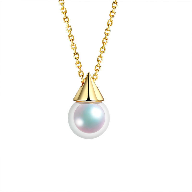 现货18K金珍珠项链天女akoya日本天然海水珍珠吊坠单颗锁骨链女