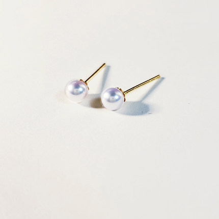 现货超小耳钉李沁同款海水珍珠耳钉超迷你18K金日本akoya天女彩凛