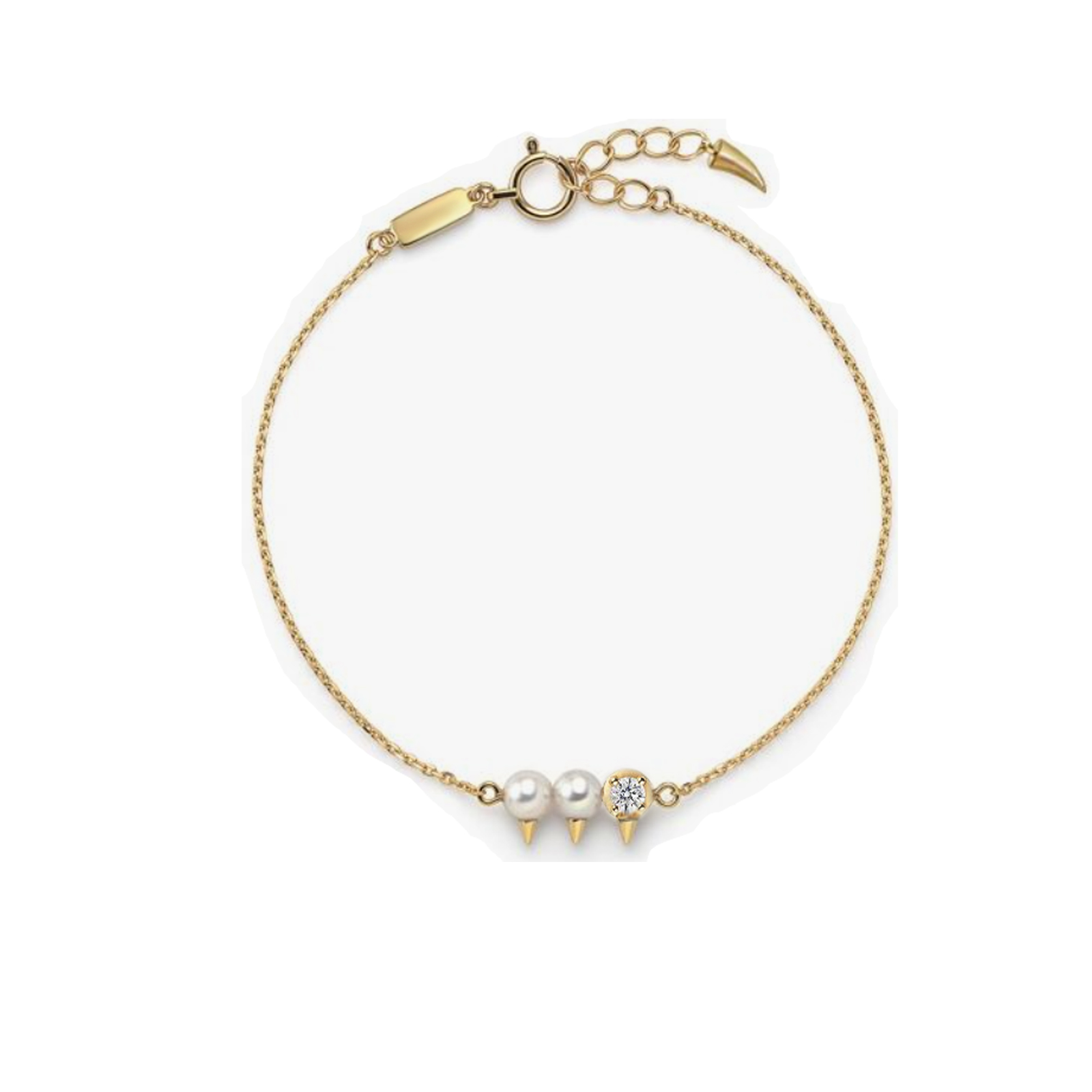 珍珠手链18K金天然钻石