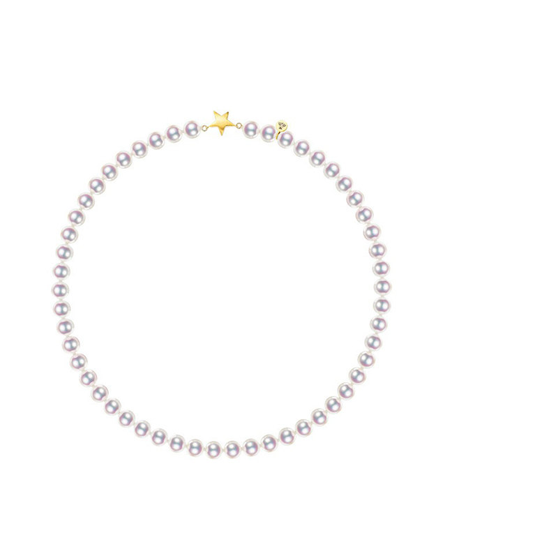 现货秒发18k金日本真科研证Rose海水珍珠项链akoya珠链星星磁吸扣