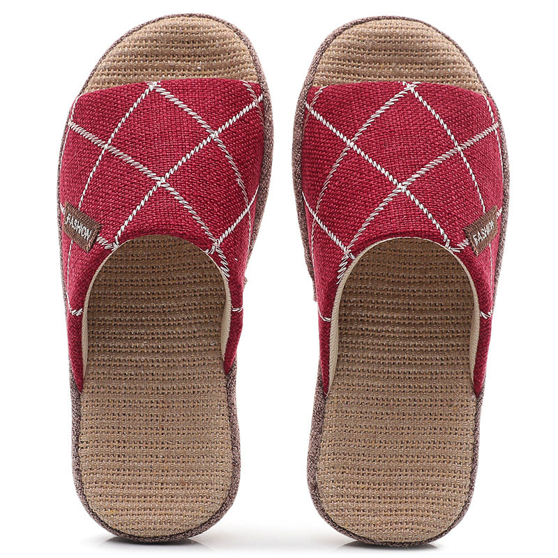 防滑牛筋底亚麻拖鞋夏季男女家用室内情侣透气吸汗耐磨地板凉拖鞋,居家布艺,居家亚麻拖鞋,淘宝优惠券,粉丝福利购,淘宝优惠卷