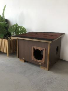 流浪猫窝室外防水防雨保暖狗窝四季通用冬季猫舍猫屋野猫实木包邮
