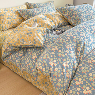 被套单件加厚磨毛非纯棉全棉花卉宿舍150x180x200x230单双人被罩