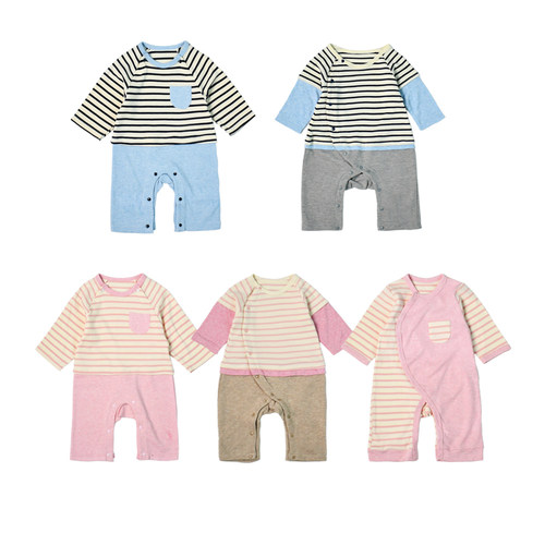 出口日本外贸童装婴幼儿春秋款连体衣宝宝哈衣男女童爬服包屁衣
