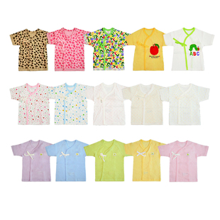 夏季新生儿睡衣轻薄无骨纯棉内衣宝宝开衫男女童衣服婴儿短袖上衣