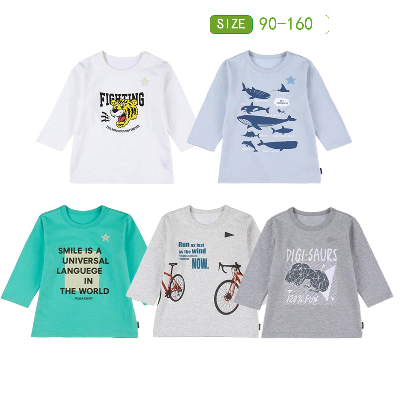 男童纯棉上衣七分袖千趣日系圆领