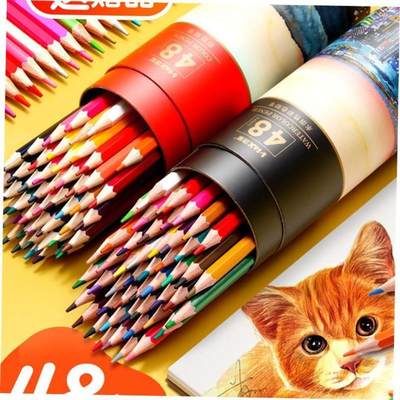 Oil colored pencil students draw 48 color pencils by hand