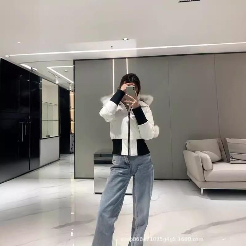 大鹅03款剪刀羽绒服加拿大男女短款外套飞行员夹克