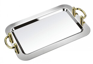 防滑不锈钢托盘 镜面盘 果盘 圆盘冷餐盘 自助莎拉盘餐盘方形托盘