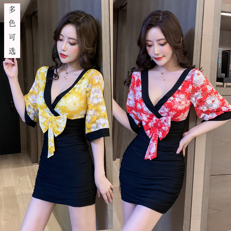 性感酒店连衣裙修身显瘦紧身包臀裙子夜店女装夜场洗浴足疗技师服