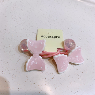 韩版儿童波点蝴蝶结发圈绕绕不伤发头绳女孩扎双马尾皮筋发绳头饰