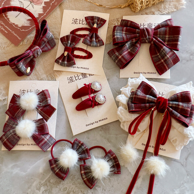 英伦风新款儿童头饰复古格子学院风布艺蝴蝶结儿童发夹发圈飘带,童装/婴儿装/亲子装,发饰,淘宝优惠券,粉丝福利购,淘宝优惠卷