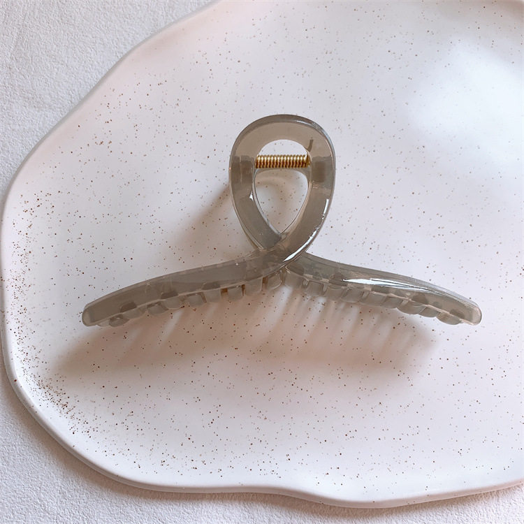 13CM大号果冻色交叉发夹少女后脑勺盘发抓夹鲨鱼夹头饰马尾夹发卡