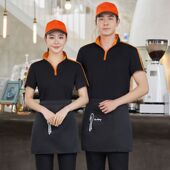 T恤夏装 餐饮服务员工作服短袖 餐厅烧烤火锅店饭店快餐厅超市工装