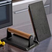 铸铁压煎牛排烤肉铁板鱿鱼压板烧烤肉板圆形长方形生铁压板压肉盘