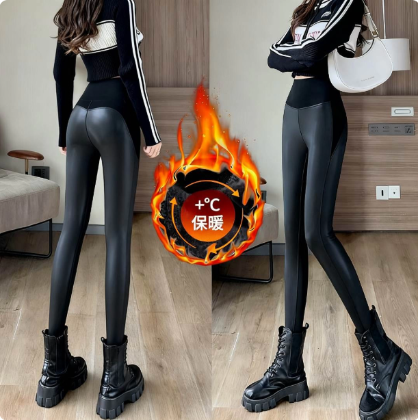 2025秋冬新款女加绒高腰微喇鲨鱼裤小香皮PU皮裤显瘦弹力喇叭裤子,女装/女士精品,打底裤,淘宝优惠券,粉丝福利购,淘宝优惠卷