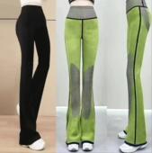 2025女士秋冬加绒加厚微喇鲨鱼裤 子 高腰弹力后口袋休闲外穿瑜伽裤