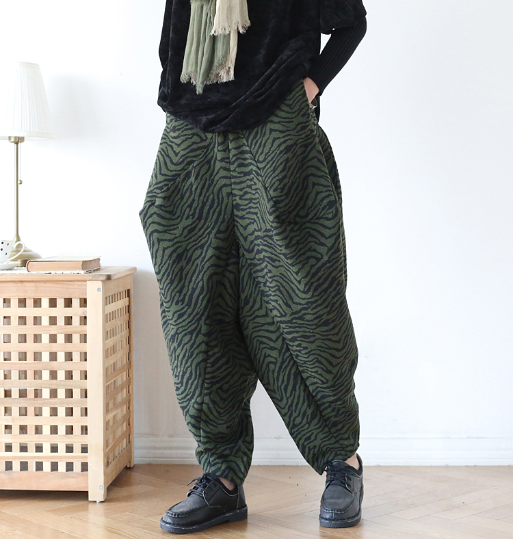 松紧腰文艺桉慕图宽松