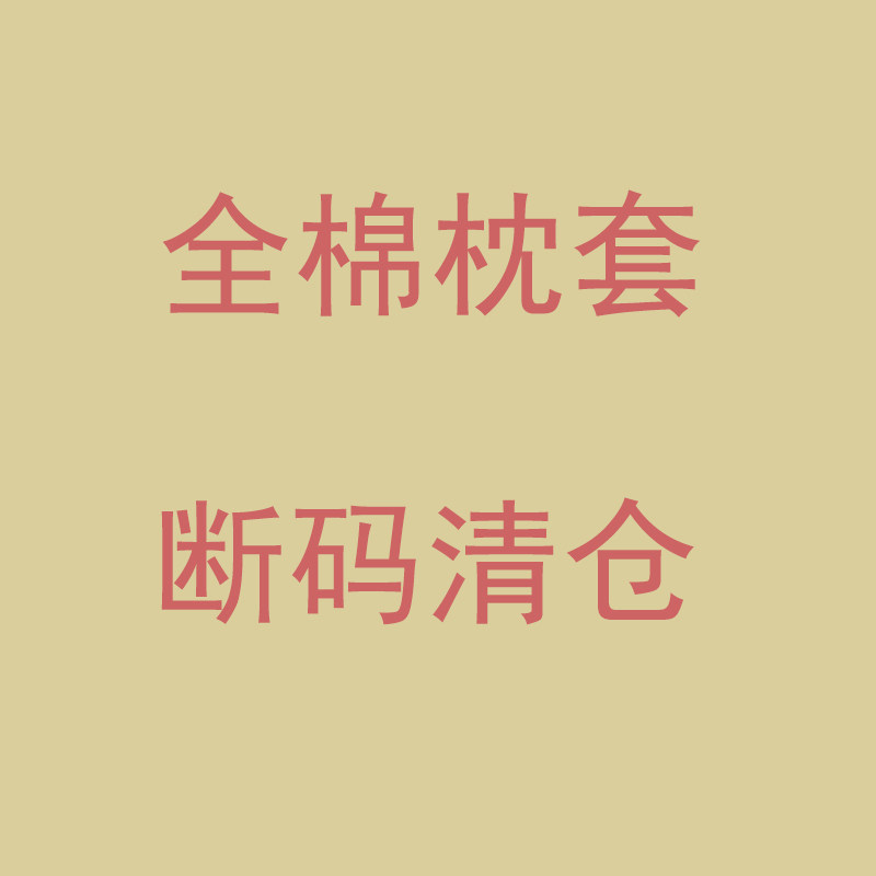 断码清仓全棉枕套48x74cm 纯棉枕罩简约卡通单人30x50cm一只