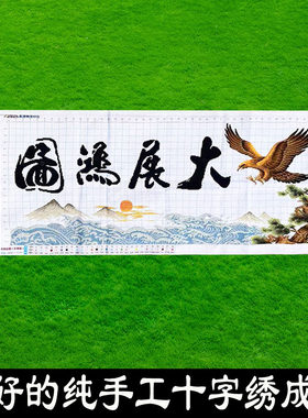 绣好的纯手工十字绣成品大展宏图东海版鹏程万里装饰画不带框D178